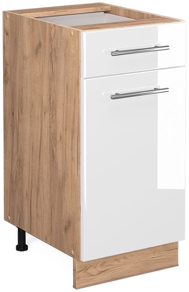 Küchenunterschrank Fame-Line Weiß Hochglanz 40 cm ohne Arbeitsplatte Vicco
