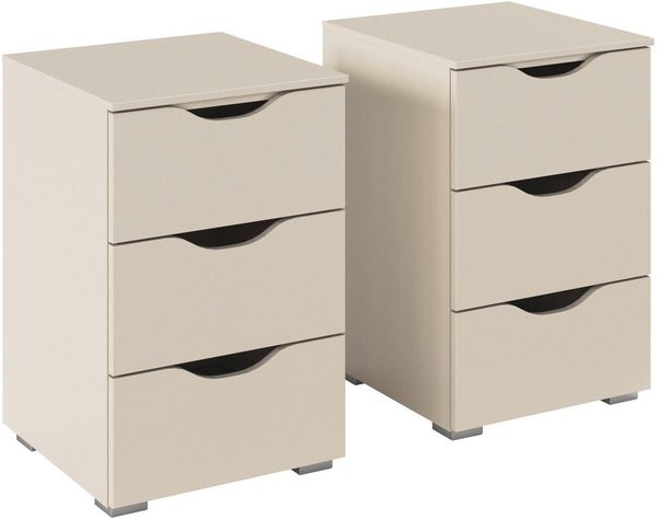 rauch Nachtkommode Nachttisch Nachtschrank Nachtkonsole MARLENE Griffmulden Landhausstil (2 St, Breite jeweils 40 cm), mit je 3 geräumigen Schubladen und Soft-Close-Funktion MADE IN GERMANY