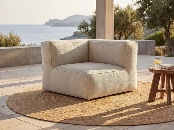 Vente-unique - NOUMARA Gartensitzgruppe Stoff Beige - B 95 cm x H 80 cm x L 95 cm