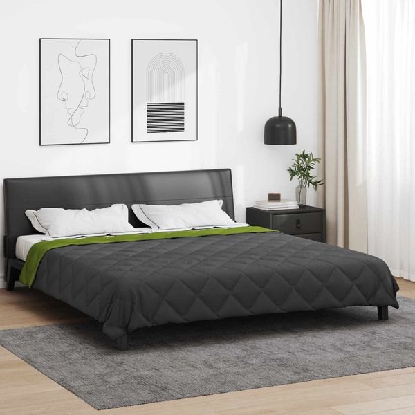 vidaXL Ganzjahresbettdecke Grün und Anthrazit 220 x 260 cm Mikrofaser 42025570