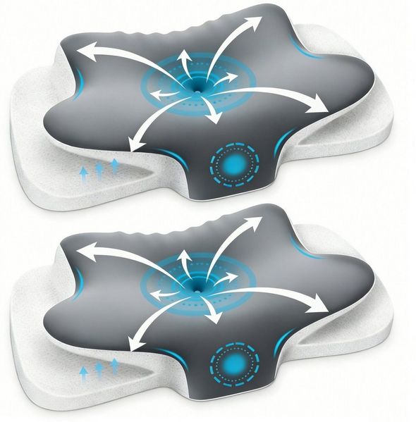 Kityhome Nackenstützkissen Nackenstützkissen, Memory Foam Kissen für Seiten- & Rückenschläfer, Füllung: Premium Memory Foam, für Seitenschläfer, Rückenschläfer & Bauchschläfer, Einfache Reinigung, Universelle Eignung, Universelle Eignung für alle Schla...
