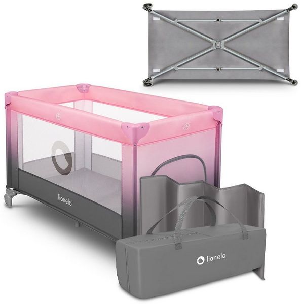 lionelo Baby-Reisebett Stefi, 120x60 cm Tragetasche Klappbaren Seiteneingang