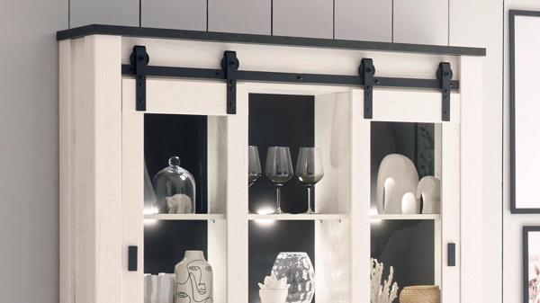 3-teiliges Möbelset Sherwood - Pinie Weiß Landhaus Bild 4