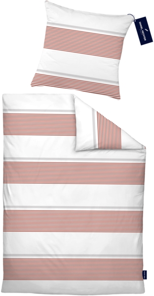 Daniel Hechter Bettwäsche Renforce 0041302 QUERSTREIFEN, bernstein, 1x 155x220 cm + 1x 80x80 cm