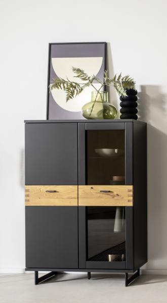 Highboard 90 cm anthrazit + Wildeiche TL3100