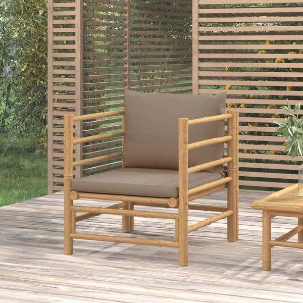 vidaXL Gartensessel mit Taupe Kissen Bambus 362289