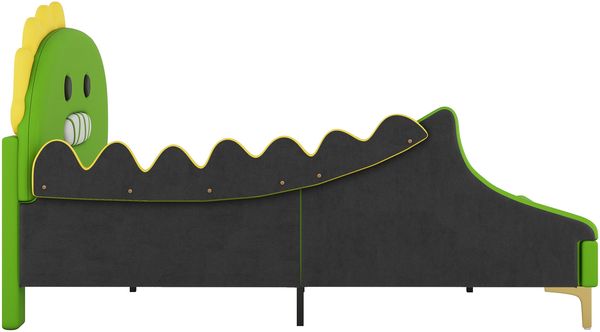 Merax 140*200cm Polsterbett, Flachbett, PU Material, Grün Bild 7