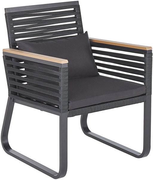 Beliani 'CANETTO' Gartentisch Set, Metall schwarz, 150x90x76 cm Bild 4