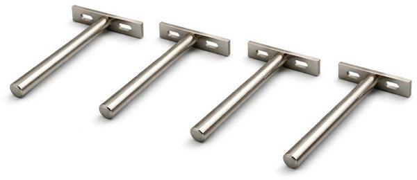 HOOZ Wandregalhalter Tablarträger 10 cm verdeckt stabil für Wand- & Bücherregal 4er Set, Fachbodenträger 4-tlg, Unsichtbare Schwerlast-Befestigung für Holz- und Schweberegale