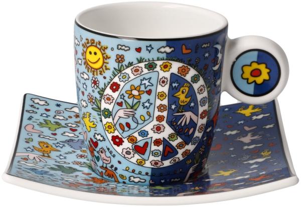 Goebel Espressotasse James Rizzi - Give Peace a Chance, Fine Bone China, Bunt, 0. 1 L, 26102741