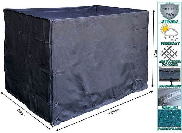 Gitterbox Abdeckung 125 x 85 x 87 cm Schwarz Schutzhülle Abdeckplane