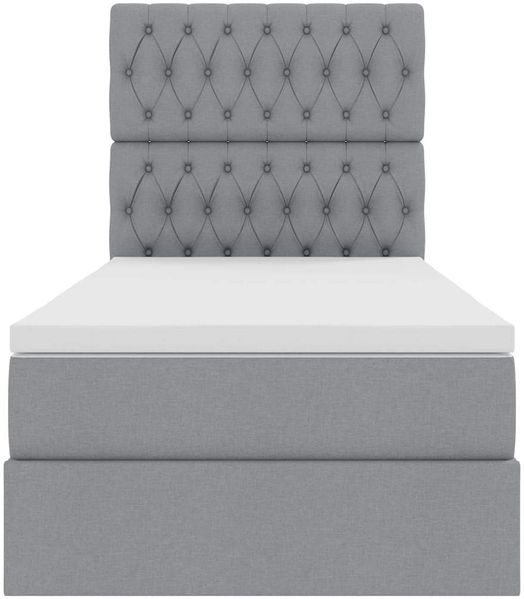 vidaXL Aufbewahrungsbett mit Matratze Hellgrau 90 x 190 cm Stoff 3371811 Bild 7