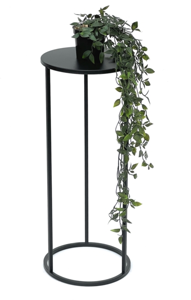 DanDiBo Blumenhocker Metall Schwarz Rund 60 cm Blumenständer Beistelltisch 96316 M Blumensäule Modern Pflanzenständer Pflanzenhocker