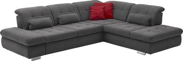 Die PlanBar Ecksofa MP-IN17004 L-Form, wahlweise mit Bettfunktion, Sitztiefen- und Kopfteilverstellung