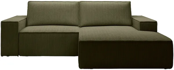 Vente-unique - AMELIA Sofa Samt Grün - B 167 cm x H 85 cm x L 240 cm