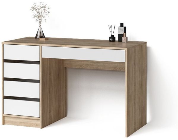 Livinity® Schminktisch Imola, Weiß/Sonoma/Sonoma, 120 cm (1-St)