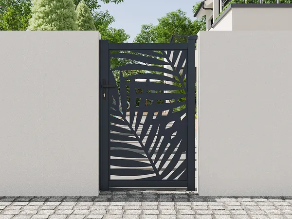 Vente-unique - TOGIRO Side gate Metall Grau - B 4,6 cm x H 161 cm x L 103 cm