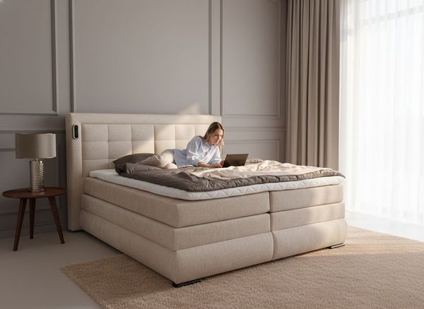 OTTO home Boxspringbett MIVVA inkl. Bettkasten und Topper, Komfortliegehöhe: 67 cm, in H3, H4 oder Hmix H3/H4, wahlweise mit oder ohne LED-Leuchten