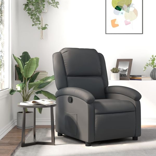 Relaxsessel, Sessel wohnzimmer Grau Echtleder