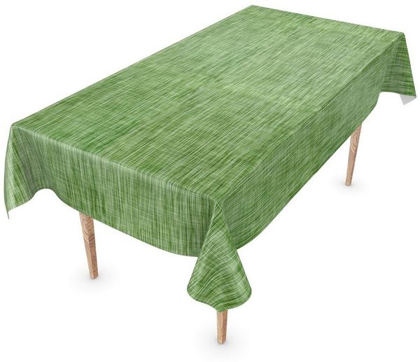 Tischdecke abwaschbar Wachstuch Wachstuchtischdecke Gartentischdecke Leinen-Optik Pflegeleicht Wasserabweisend 140x100 cm (Rechteckig) Creme Schnittkante
