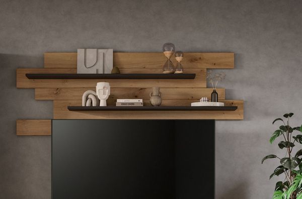Home affaire Wandboard REHAT, Breite 180 cm, inkl. 2 Ablageböden, 1-tlg, Wandregal, Wandpaneel, Regal, Paneel, Ablageboard