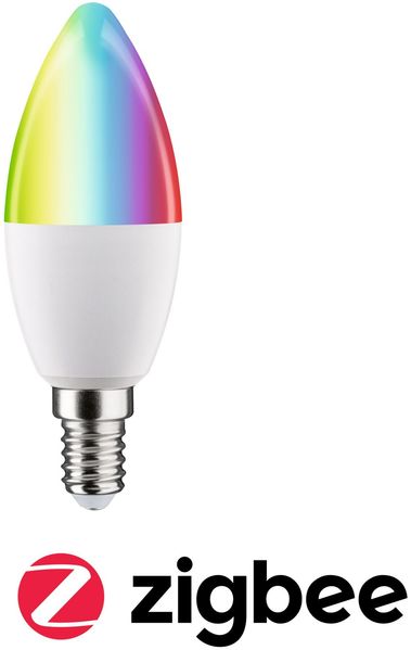 Standard 230V Smart Home Zigbee 3.0 LED Kerze E14 470lm 5W RGBW+ dimmbar Matt