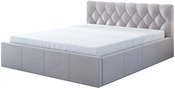 Polsterbett VOG 120x200 mit Matratze, Bettkasten und Lattenrost. Farbe: Beige 2