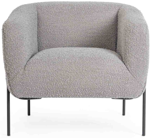 Sessel Claudine aus Bouclè-Stoff, Grau Bild 2