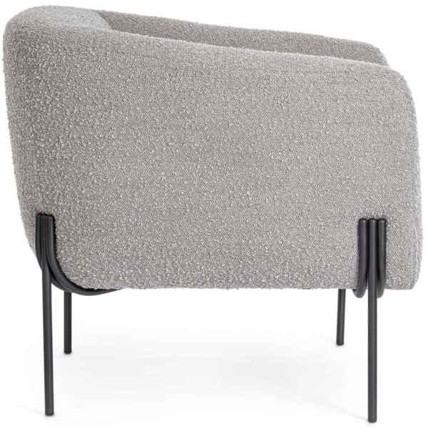 Sessel Claudine aus Bouclè-Stoff, Grau Bild 4