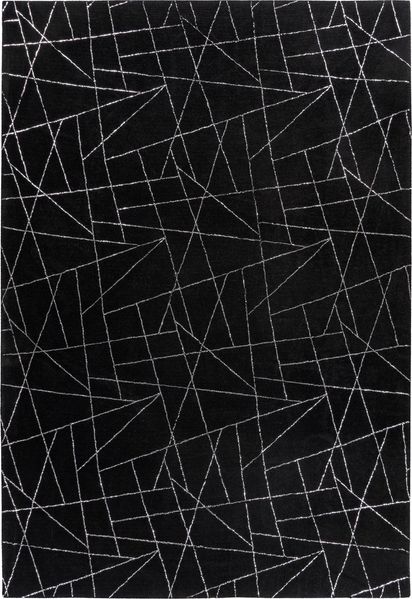 Teppich >Bijou< in Schwarz / Silber, 100% Polyester - 150x80cm (LxB)