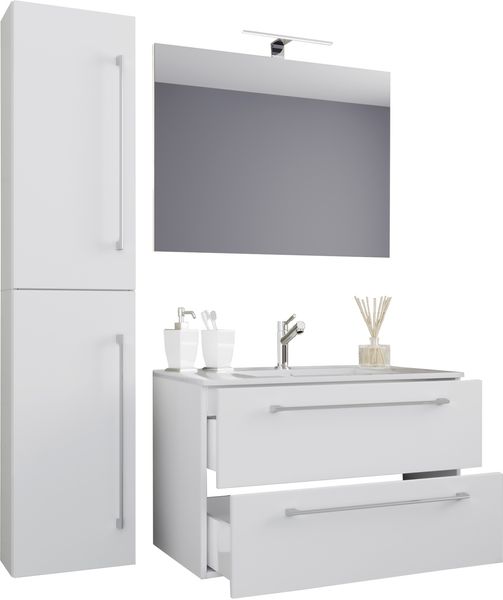 VCM Badmöbel Waschtisch Badinos 917103 Weiß H. 52 x B. 93 x T. 46 cm