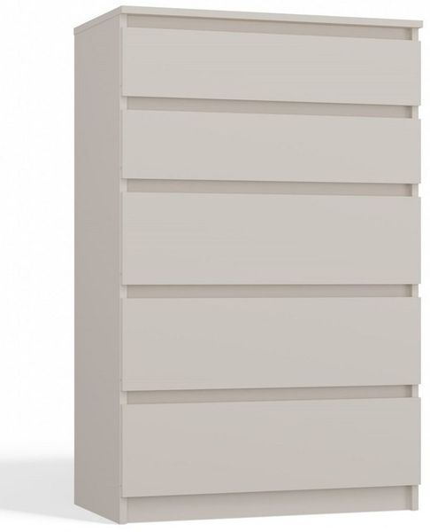 CDF Kommode Malwa M5 | Farbe: Kaschmir (beige) | Schrank für Dokumente, Kleinigkeiten | Ideal für Wohnzimmer, Schlafzimmer, Kinderzimmer, Jugendzimmer | 5 geräumige Schubladen