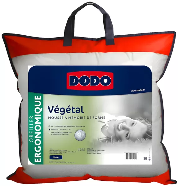 DODO - VEGETAL Kopfkissen Stoff Weiß - B 60 cm x H 5 cm x L 60 cm