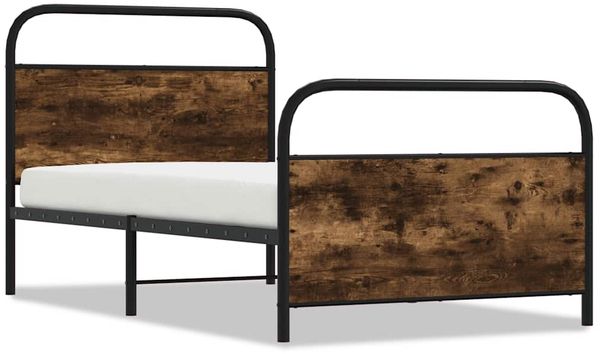 Einzelbettgestell Design für Erwachsene ohne Matratze 107x203 cm Räuchereiche Holzwerkstoff d3840e
