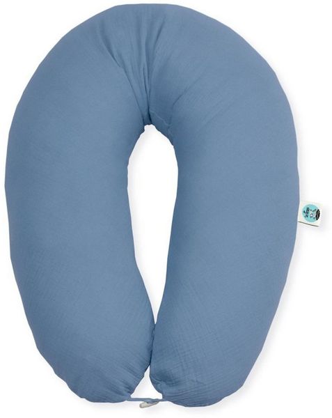 SEI Design Stillkissen Seitenschläferkissen Babynestchen mit EPS Mikroperlen, Schwangerschaftskissen mit Bezug, Schwangerschaftskissen mit Bezug, Musselin BIO Baumwolle