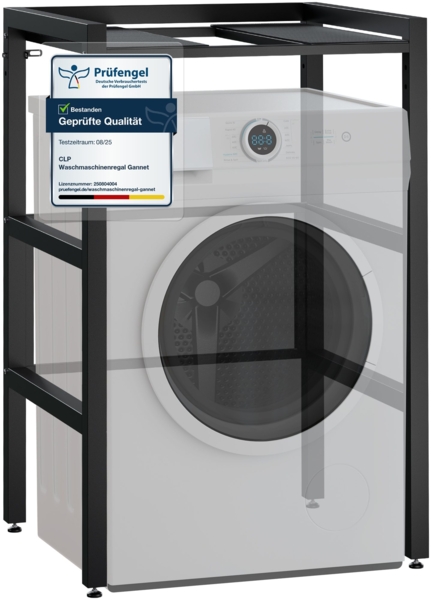 CLP Waschmaschinenregal Gannet aus Stahl für bis zu zwei Haushaltsgeräte,schwarz