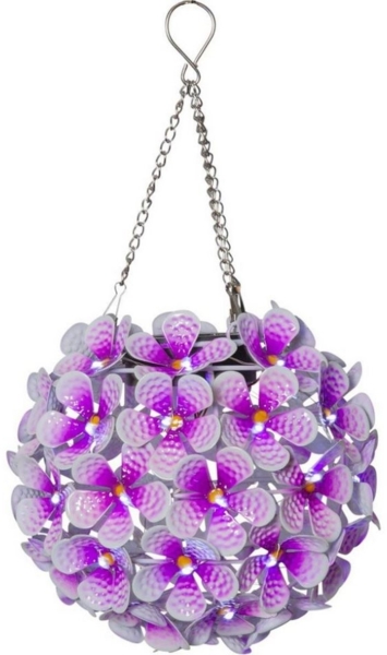 LED-Solardeko "Hortensia", mit Aufhänger, pink