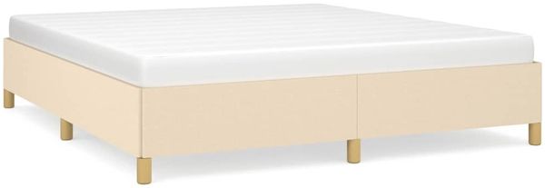 Doppelbett, Bettgestell Modernen ohne Matratze Creme 180x200 cm Stoff d2021e