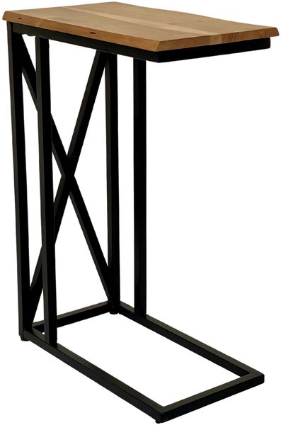 Beistelltisch Laptoptisch massiv natur 47,5x27x67,5 cm Akazie schwarz GRANADA 71418326