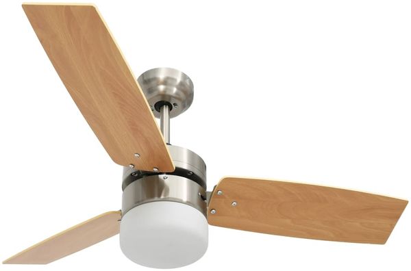 vidaXL Deckenventilator mit Licht und Fernbedienung 108 cm Hellbraun 51490 Bild 5