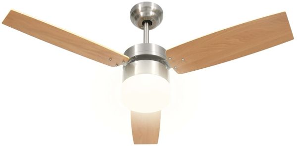 vidaXL Deckenventilator mit Licht und Fernbedienung 108 cm Hellbraun 51490 Bild 4