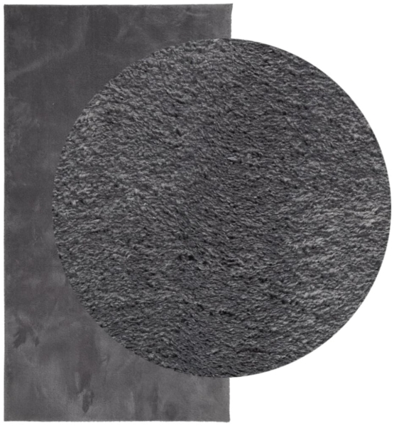 vidaXL Teppich HUARTE Kurzflor Weich und Waschbar Anthrazit 80x150 cm 374995 Bild 5