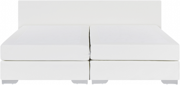 Beliani 'President' Boxspringbett mit Taschenfederkern-Matratzen, Kunstleder weiß, 160x200 cm Bild 4