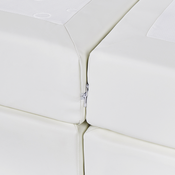 Beliani 'President' Boxspringbett mit Taschenfederkern-Matratzen, Kunstleder weiß, 160x200 cm Bild 7