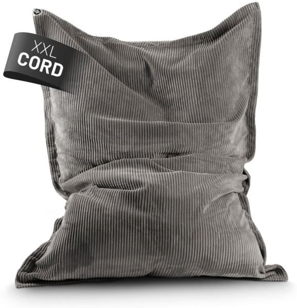 Lumaland Sitzsack Classic XXL Cord | Riesen Sitzsack XXL mit Softer Rippenstruktur – ideal zu Cord Sofa & Sessel Indoor Bean Bag für Wohnzimmer, Schlafzimmer & Co. - 380 L, 140x180 cm