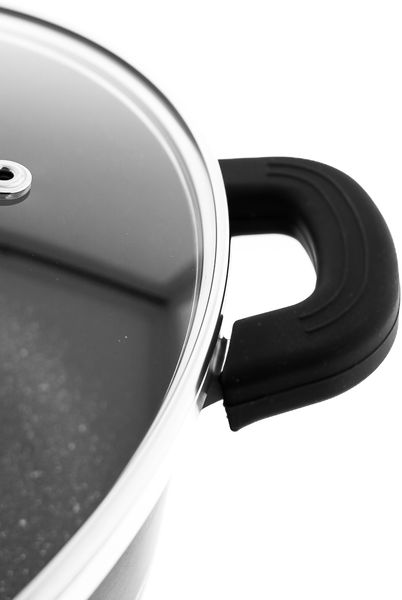 Almina Kochtöpfe in Schwarz mit Glasdeckel Aluminium-Druckguss mit Antihaftbeschichtung ⌀36 cm Bild 2