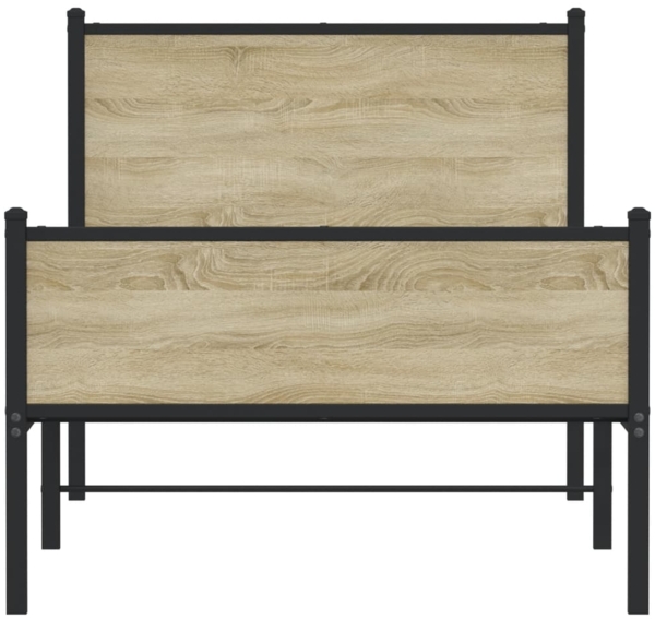 vidaXL Metallbett ohne Matratze Sonoma-Eiche 80x200 cm 4007895 Bild 4