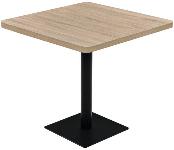 Bistrotisch MARV Quadratisch 80x80x75 cm Eichenoptik | Esstisch eckig kleiner Tisch Cafe Gartentisch Balkontisch Outdoortisch