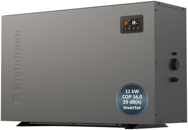 Steinbach Swimming Pool Inverter Wärmepumpe "Silent 11" (Modell 2026),für Pools bis 50.000 l, 11 kW Heizleistung