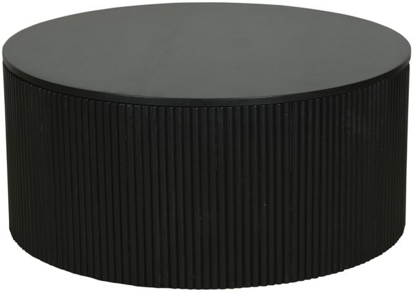 byLIVING Couchtisch Owen/Tischplatte und Gestell in schwarz/Wohnzimmertisch/Kaffeetisch/Maße: D 80, H 36 cm